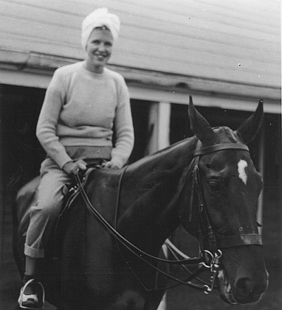 Dot in Colorado on horseback.