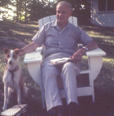 John Munroe and Pip on Crab Alley Creek on Kent Island.