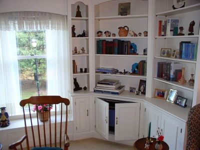 Shelves in living room